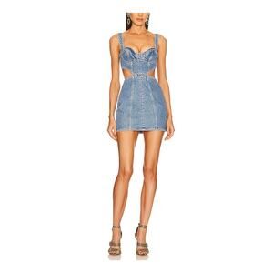 Revolve 'Dundas' Blue Cotton x Revolve Helena Mini Dress Size M